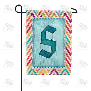 Multi Color Chevron Monogram Double Sided Garden Flag