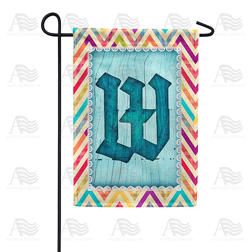 Multi Color Chevron Monogram Double Sided Garden Flag