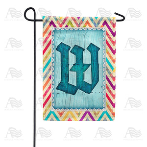 Multi Color Chevron Monogram Double Sided Garden Flag