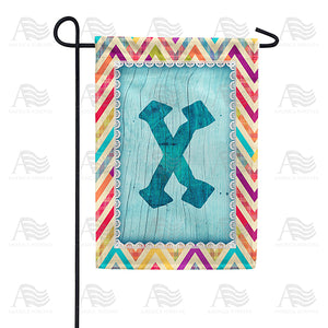 Multi Color Chevron Monogram Double Sided Garden Flag