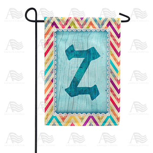 Multi Color Chevron Monogram Double Sided Garden Flag