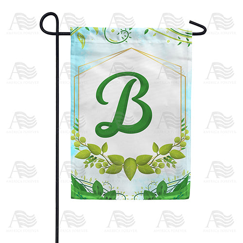 Rose Greenery Monogram Double Sided Garden Flag