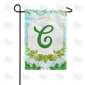 Rose Greenery Monogram Double Sided Garden Flag