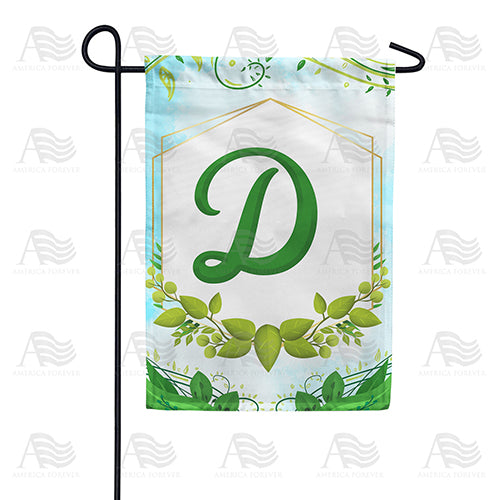 Rose Greenery Monogram Double Sided Garden Flag