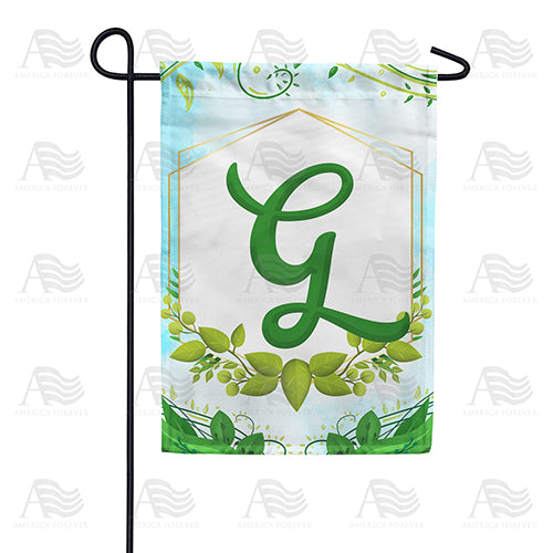 Rose Greenery Monogram Double Sided Garden Flag