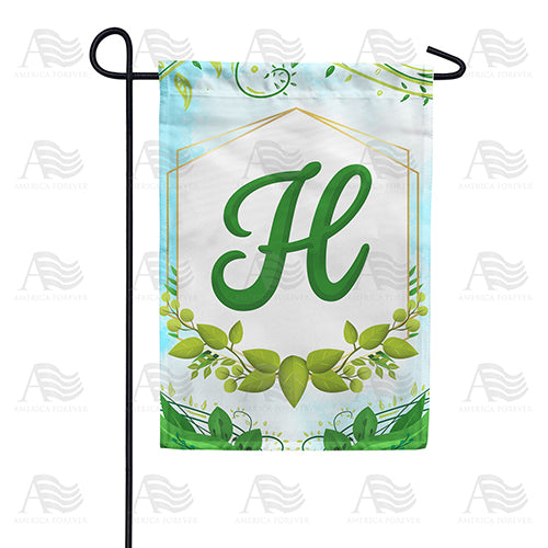 Rose Greenery Monogram Double Sided Garden Flag