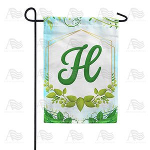 Rose Greenery Monogram Double Sided Garden Flag