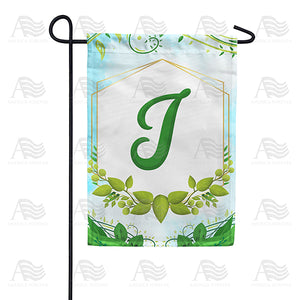 Rose Greenery Monogram Double Sided Garden Flag