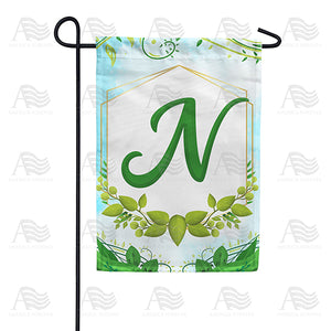 Rose Greenery Monogram Double Sided Garden Flag