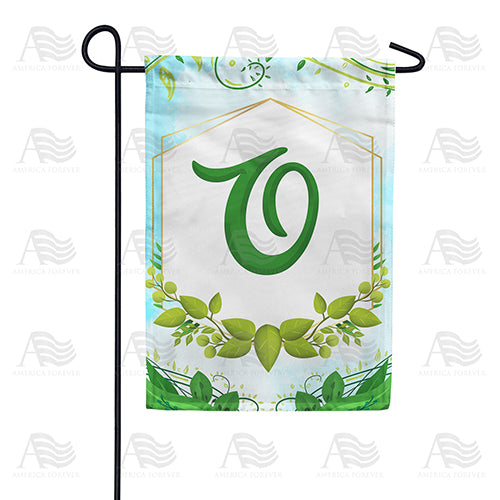 Rose Greenery Monogram Double Sided Garden Flag