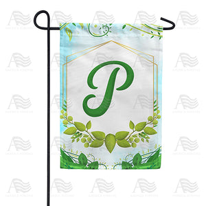 Rose Greenery Monogram Double Sided Garden Flag