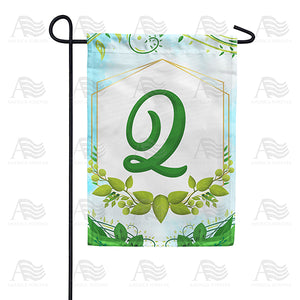 Rose Greenery Monogram Double Sided Garden Flag