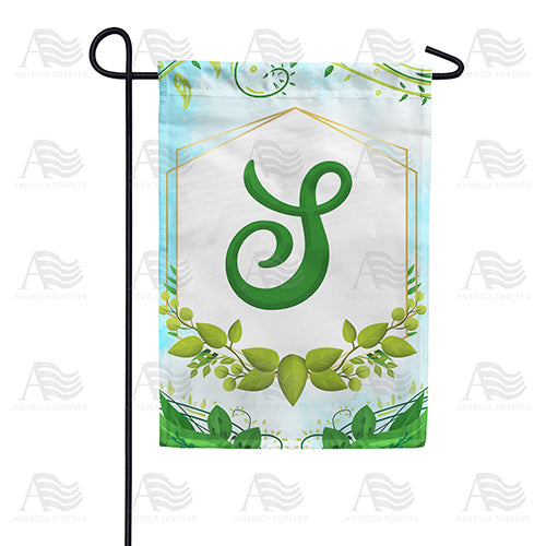 Rose Greenery Monogram Double Sided Garden Flag