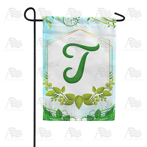 Rose Greenery Monogram Double Sided Garden Flag