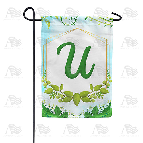 Rose Greenery Monogram Double Sided Garden Flag