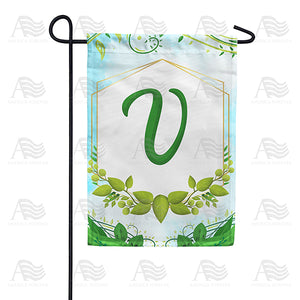 Rose Greenery Monogram Double Sided Garden Flag