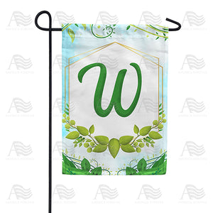 Rose Greenery Monogram Double Sided Garden Flag