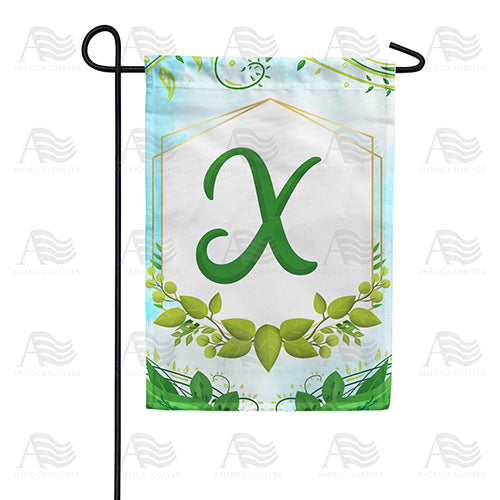Rose Greenery Monogram Double Sided Garden Flag