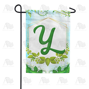 Rose Greenery Monogram Double Sided Garden Flag