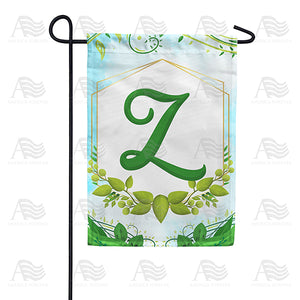 Rose Greenery Monogram Double Sided Garden Flag
