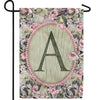 Pink Petals Monogram Double Sided Garden Flag