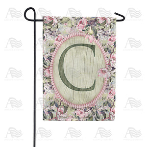 Pink Petals Monogram Double Sided Garden Flag