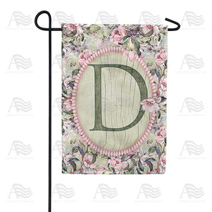 Pink Petals Monogram Double Sided Garden Flag