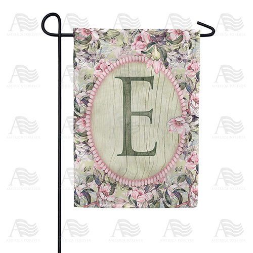 Pink Petals Monogram Double Sided Garden Flag