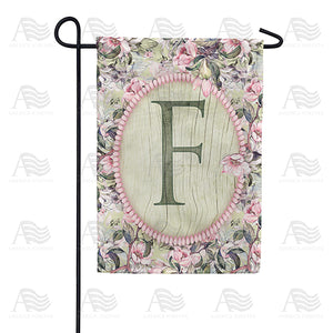 Pink Petals Monogram Double Sided Garden Flag