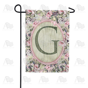 Pink Petals Monogram Double Sided Garden Flag
