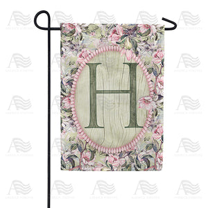 Pink Petals Monogram Double Sided Garden Flag