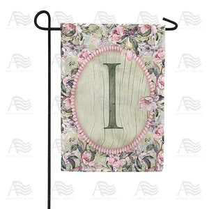 Pink Petals Monogram Double Sided Garden Flag