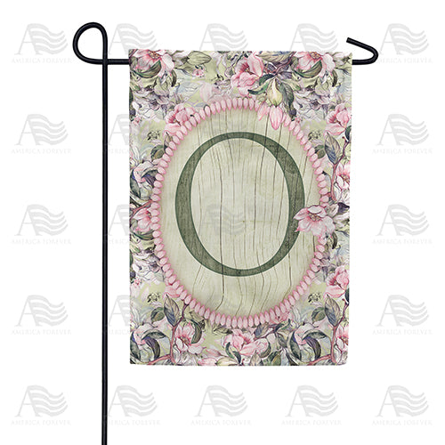 Pink Petals Monogram Double Sided Garden Flag