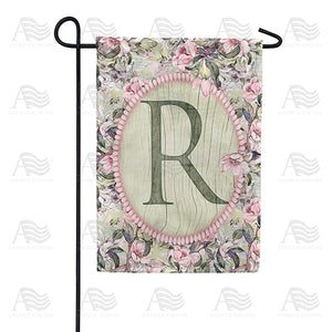 Pink Petals Monogram Double Sided Garden Flag