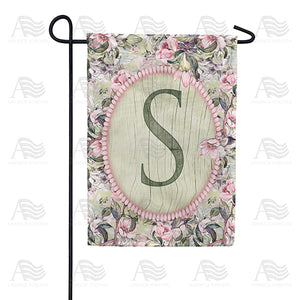 Pink Petals Monogram Double Sided Garden Flag