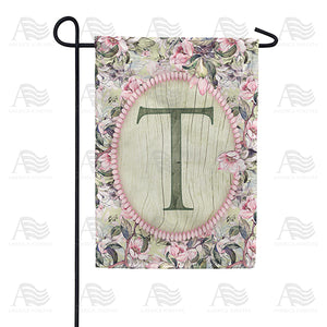 Pink Petals Monogram Double Sided Garden Flag