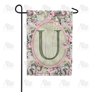 Pink Petals Monogram Double Sided Garden Flag