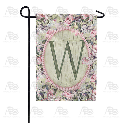 Pink Petals Monogram Double Sided Garden Flag