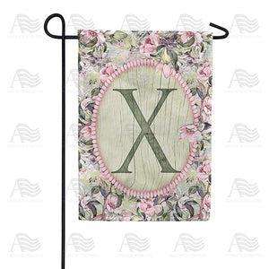 Pink Petals Monogram Double Sided Garden Flag