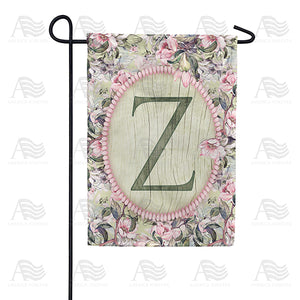 Pink Petals Monogram Double Sided Garden Flag
