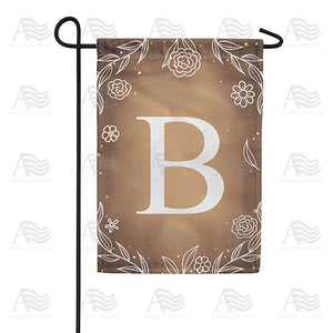 Bronze Floral Monogram Double Sided Garden Flag