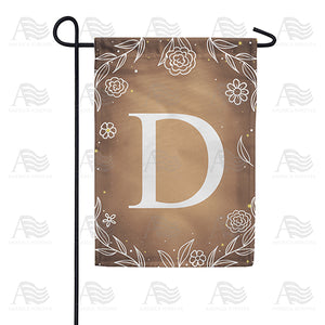 Bronze Floral Monogram Double Sided Garden Flag
