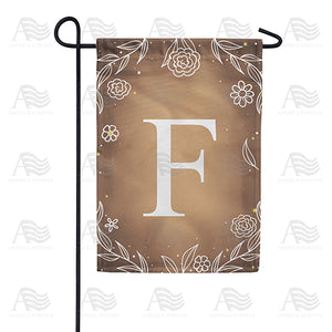 Bronze Floral Monogram Double Sided Garden Flag
