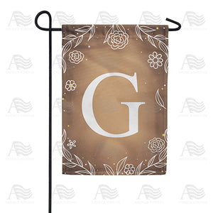 Bronze Floral Monogram Double Sided Garden Flag