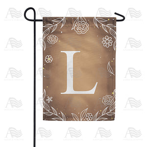 Bronze Floral Monogram Double Sided Garden Flag