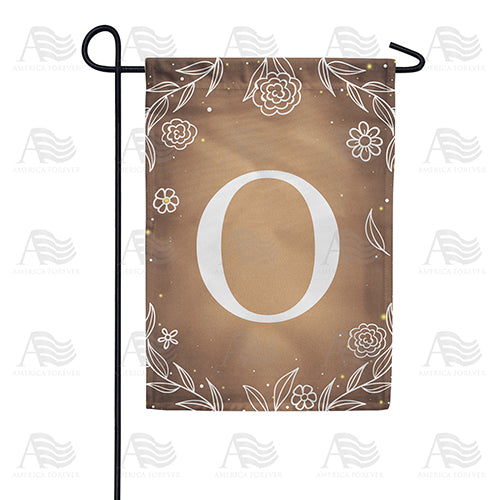 Bronze Floral Monogram Double Sided Garden Flag