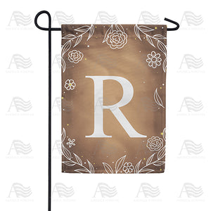 Bronze Floral Monogram Double Sided Garden Flag