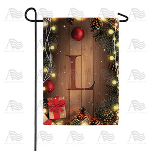 Wood Panel Lights Monogram Double Sided Garden Flag