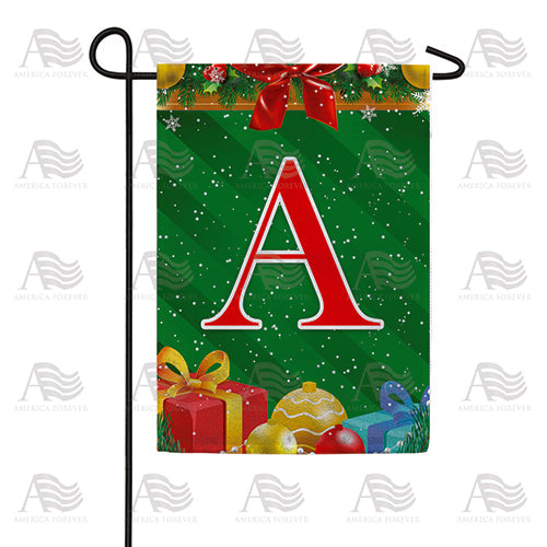 Merry Christmas Monogram Double Sided Garden Flag