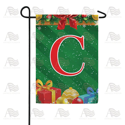 Merry Christmas Monogram Double Sided Garden Flag